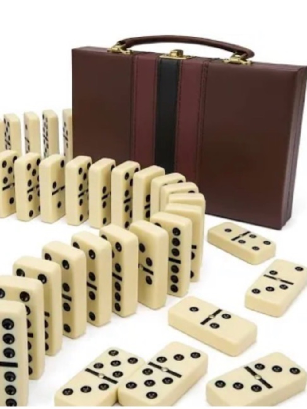 Vintage Dominoes Double Six~Set of 28 Attache Case Set.